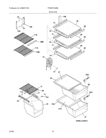 09 - Shelves parts for Frigidaire Refrigerator FRS6KR5JSB0 from AppliancePartsPros.com