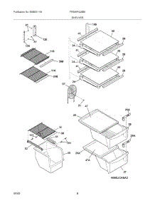 09 - Shelves parts for Frigidaire Refrigerator FRS6KR5JSB6 from AppliancePartsPros.com