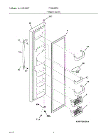 03 - Freezer Door parts for Frigidaire Refrigerator FRS6LC8FS6 from AppliancePartsPros.com