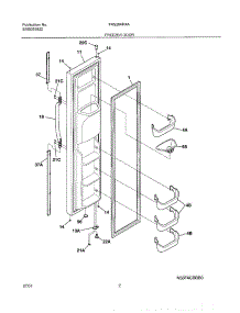 03 - Freezer Door parts for Frigidaire Refrigerator FRS26KR4AQ1 from AppliancePartsPros.com