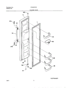 03 - Freezer Door parts for Frigidaire Refrigerator FRS26KW3AW1 from AppliancePartsPros.com