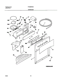 15 - Dispenser parts for Frigidaire Refrigerator FRS26KW3AW5 from AppliancePartsPros.com
