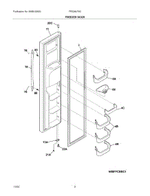 03 - Freezer Door parts for Frigidaire Refrigerator FRS26LF8CS4 from AppliancePartsPros.com