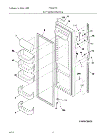 05 - Refrigerator Door parts for Frigidaire Refrigerator FRS26LF7DS2 from AppliancePartsPros.com