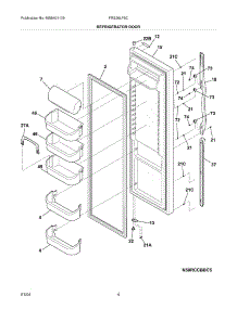 05 - Refrigerator Door parts for Frigidaire Refrigerator FRS26LF8CW0 from AppliancePartsPros.com
