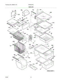09 - Shelves parts for Frigidaire Refrigerator FRS26LF8CW0 from AppliancePartsPros.com