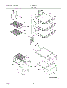 09 - Shelves parts for Frigidaire Refrigerator FRS6R3EW4 from AppliancePartsPros.com