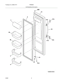 05 - Refrigerator Door parts for Frigidaire Refrigerator FRS6R3EW0 from AppliancePartsPros.com
