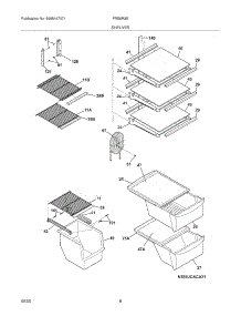 09 - Shelves parts for Frigidaire Refrigerator FRS6R3EW0 from AppliancePartsPros.com