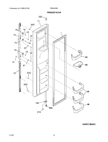 03 - Freezer Door parts for Frigidaire Refrigerator FRS3LR5EM1 from AppliancePartsPros.com