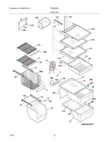 09 - Shelves parts for Frigidaire Refrigerator FRSHB5EHSB4 from AppliancePartsPros.com