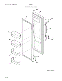 05 - Refrigerator Door parts for Frigidaire Refrigerator FRS3R3JW0 from AppliancePartsPros.com