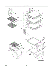09 - Shelves parts for Frigidaire Refrigerator FRS6KR5JSB2 from AppliancePartsPros.com
