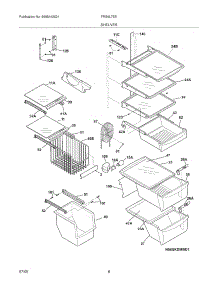 09 - Shelves parts for Frigidaire Refrigerator FRS6L7EES9 from AppliancePartsPros.com