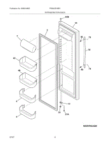 05 - Refrigerator Door parts for Frigidaire Refrigerator FRS6LE5HSB1 from AppliancePartsPros.com
