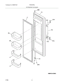 05 - Refrigerator Door parts for Frigidaire Refrigerator FRS6R2FB6 from AppliancePartsPros.com