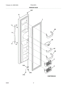 03 - Freezer Door parts for Frigidaire Refrigerator FRS6LF8FS1 from AppliancePartsPros.com