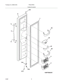 03 - Freezer Door parts for Frigidaire Refrigerator FRS6LF8FS2 from AppliancePartsPros.com