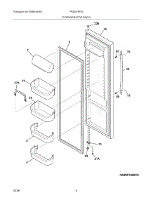 05 - Refrigerator Door parts for Frigidaire Refrigerator FRS6LF8FS2 from AppliancePartsPros.com