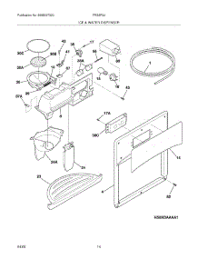 15 - Ice & Water Dispenser parts for Frigidaire Refrigerator FRS6R3JW5 from AppliancePartsPros.com