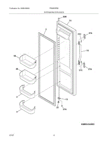 05 - Refrigerator Door parts for Frigidaire Refrigerator FRS6R2FB2 from AppliancePartsPros.com