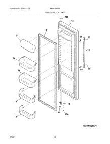 05 - Refrigerator Door parts for Frigidaire Refrigerator FRSH6KR5JB0 from AppliancePartsPros.com