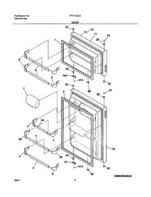 03 - Door parts for Frigidaire Refrigerator FRT14A2AW0 from AppliancePartsPros.com