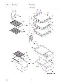 09 - Shelves parts for Frigidaire Refrigerator FRS6R3EW9 from AppliancePartsPros.com