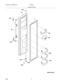 03 - Freezer Door parts for Frigidaire Refrigerator FRS6R3JB7 from AppliancePartsPros.com