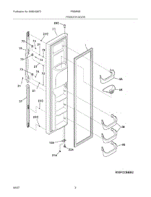03 - Freezer Door parts for Frigidaire Refrigerator FRS6R5EMBF from AppliancePartsPros.com