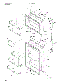 03 - Door parts for Frigidaire Refrigerator FRT15B3AQ4 from AppliancePartsPros.com