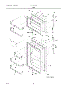 03 - Door parts for Frigidaire Refrigerator FRT15G4JW3 from AppliancePartsPros.com