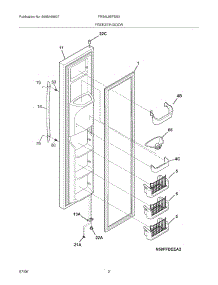 03 - Freezer Door parts for Frigidaire Refrigerator FRS6L9EFSS3 from AppliancePartsPros.com