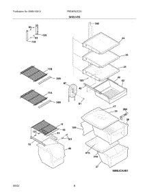 09 - Shelves parts for Frigidaire Refrigerator FRS26RLECS1 from AppliancePartsPros.com