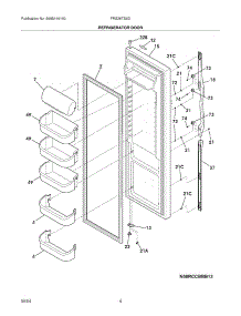 05 - Refrigerator Door parts for Frigidaire Refrigerator FRS26TS6DW2 from AppliancePartsPros.com