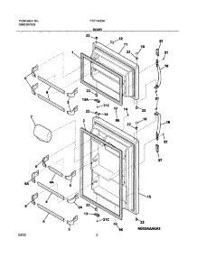 03 - Door parts for Frigidaire Refrigerator FRT14G5AW0 from AppliancePartsPros.com