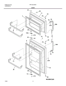 03 - Door parts for Frigidaire Refrigerator FRT15B1BW1 from AppliancePartsPros.com