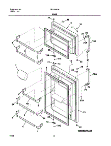 03 - Door parts for Frigidaire Refrigerator FRT15HB3AZ2 from AppliancePartsPros.com
