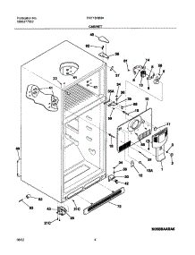 05 - Cabinet parts for Frigidaire Refrigerator FRT15HB3AZ2 from AppliancePartsPros.com