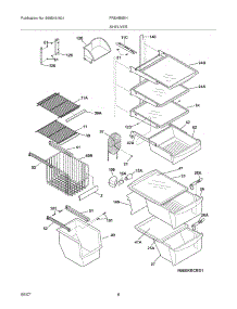 09 - Shelves parts for Frigidaire Refrigerator FRSHB5EHPB1 from AppliancePartsPros.com