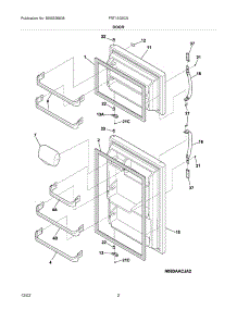 03 - Door parts for Frigidaire Refrigerator FRT15G5CSB1 from AppliancePartsPros.com