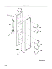 03 - Freezer Door parts for Frigidaire Refrigerator FRS6R3JB1 from AppliancePartsPros.com