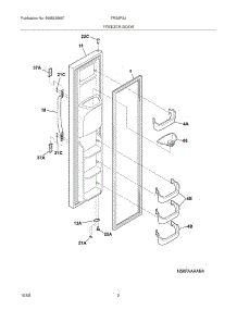 03 - Freezer Door parts for Frigidaire Refrigerator FRS6R3JW3 from AppliancePartsPros.com
