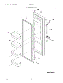 05 - Refrigerator Door parts for Frigidaire Refrigerator FRS6R3JW3 from AppliancePartsPros.com