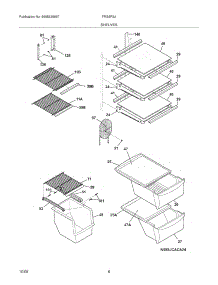 09 - Shelves parts for Frigidaire Refrigerator FRS6R3JW3 from AppliancePartsPros.com