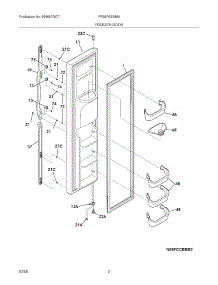 03 - Freezer Door parts for Frigidaire Refrigerator FRS6R5ESBM from AppliancePartsPros.com