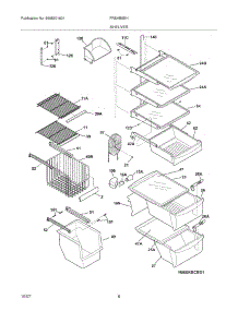 09 - Shelves parts for Frigidaire Refrigerator FRSHB5EHSB3 from AppliancePartsPros.com