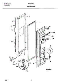 02 - Freezer Door parts for Frigidaire Refrigerator FRS26WNCW0 from AppliancePartsPros.com