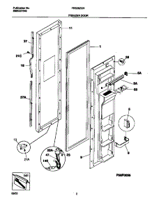02 - Freezer Door parts for Frigidaire Refrigerator FRS26ZGHD3 from AppliancePartsPros.com