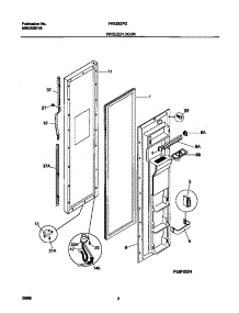 02 - Freezer Door parts for Frigidaire Refrigerator FRS26ZRGW0 from AppliancePartsPros.com